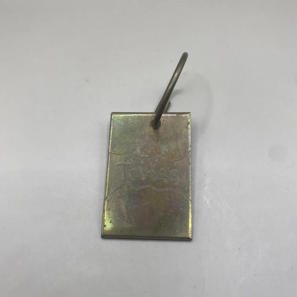 Vintage Metal Keychain Key Ring Brass‎ Personalized 
